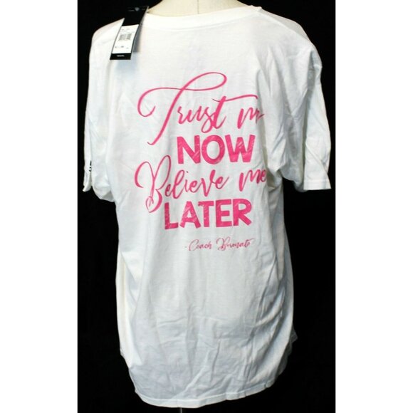 NWT Adidas KSU Kennesaw State White T shirt Pink Day Game Womens L Men Unisex - Picture 5 of 10
